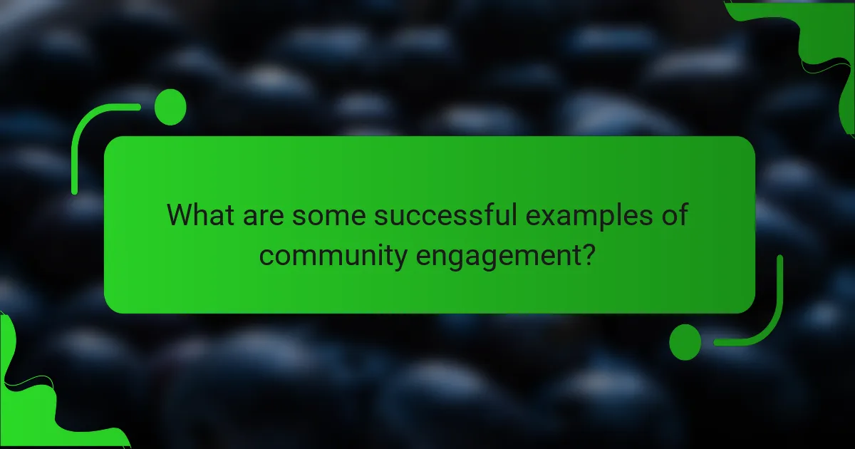 What are some successful examples of community engagement?