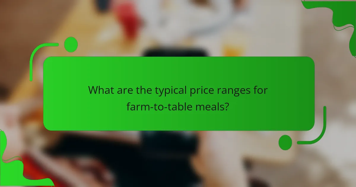 What are the typical price ranges for farm-to-table meals?